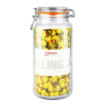 Home Basics Home Basics 67.5 oz. Glass Pickling Jar with Wire Bail Lid and Rubber Seal Gasket ZOR96129